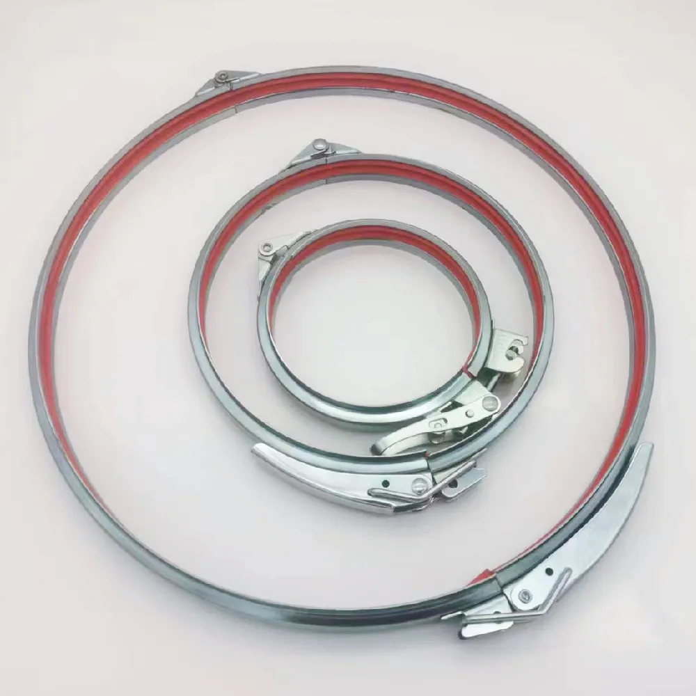 Chuan lin rapid lock quick release duct clamp pull ring with seal with adjustable lever mechanism for modular ducting