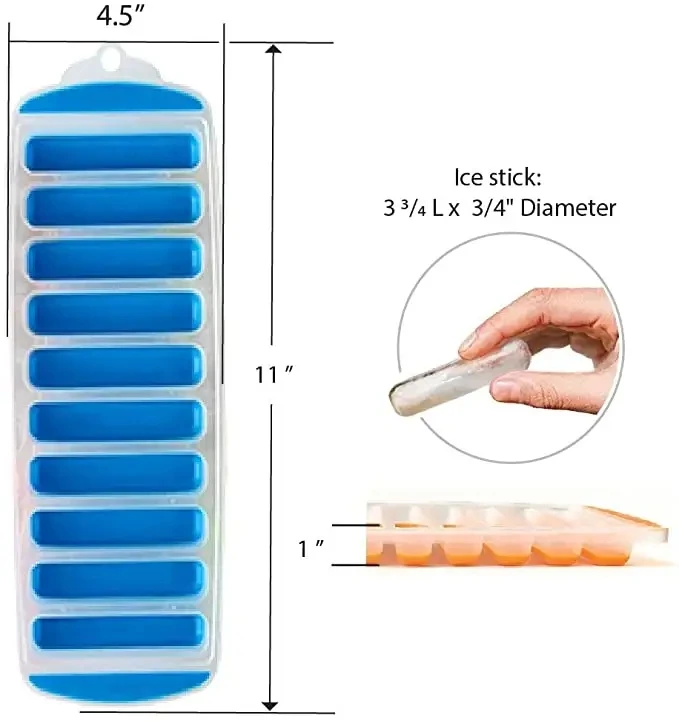 DIY Long Cylindrical Ice Tray Jelly Ice Cream Mold with Popsicle Stick Ice Cube Tray Popsicle Barrel Mold Dessert