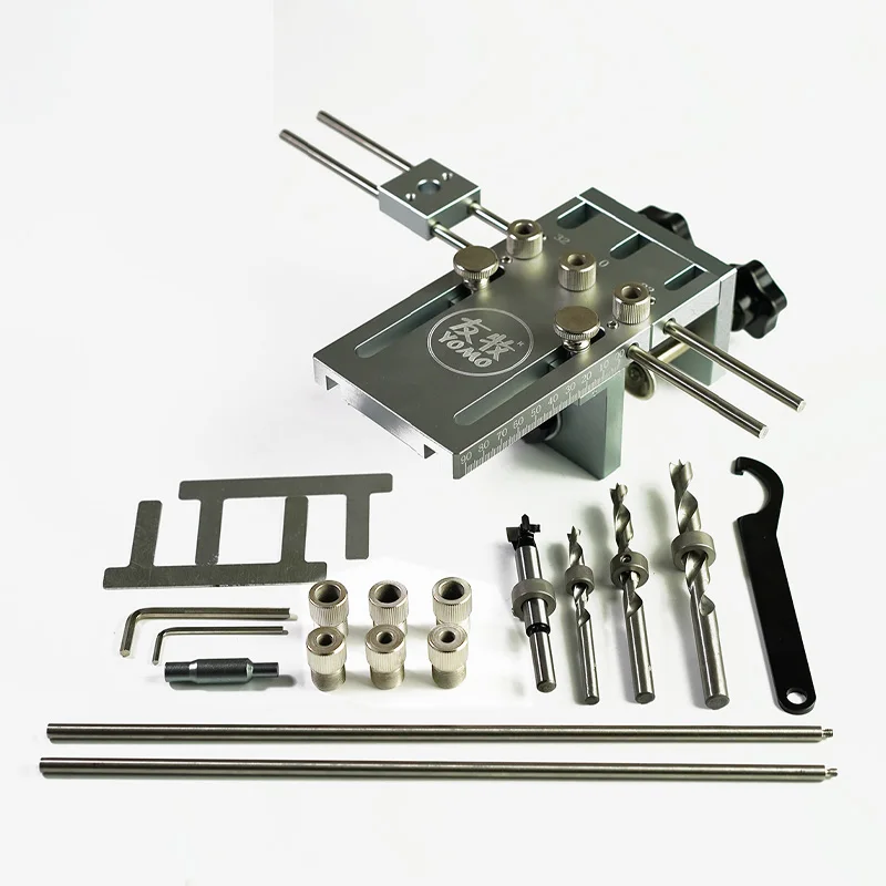 Aluminum Alloy 3 In 1 Dowelling Jig extended 6/8/10mm Wood Drilling Guide Locator Adjustable Dowel Jig Kit DIY Woodworking Tool