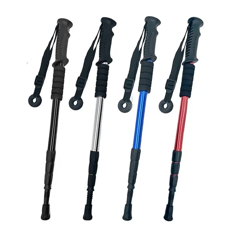 Walking Adjustable Trekking Pole Anti Shock Ultra Light Alpinism Poles Telescopic Ultralight Hiking Travel Non-slip Stick