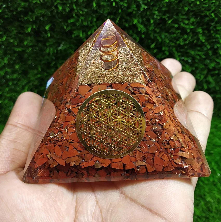 Red Jasper Orgone Pyramid Emf Protection Orgone Pyramid jasper Orgonite Pyramid For Sale