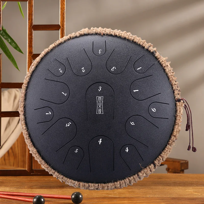 Hluru 14 inches 15 tone Tank Handpan drum toy hunk drum Steel tongue drum for adults