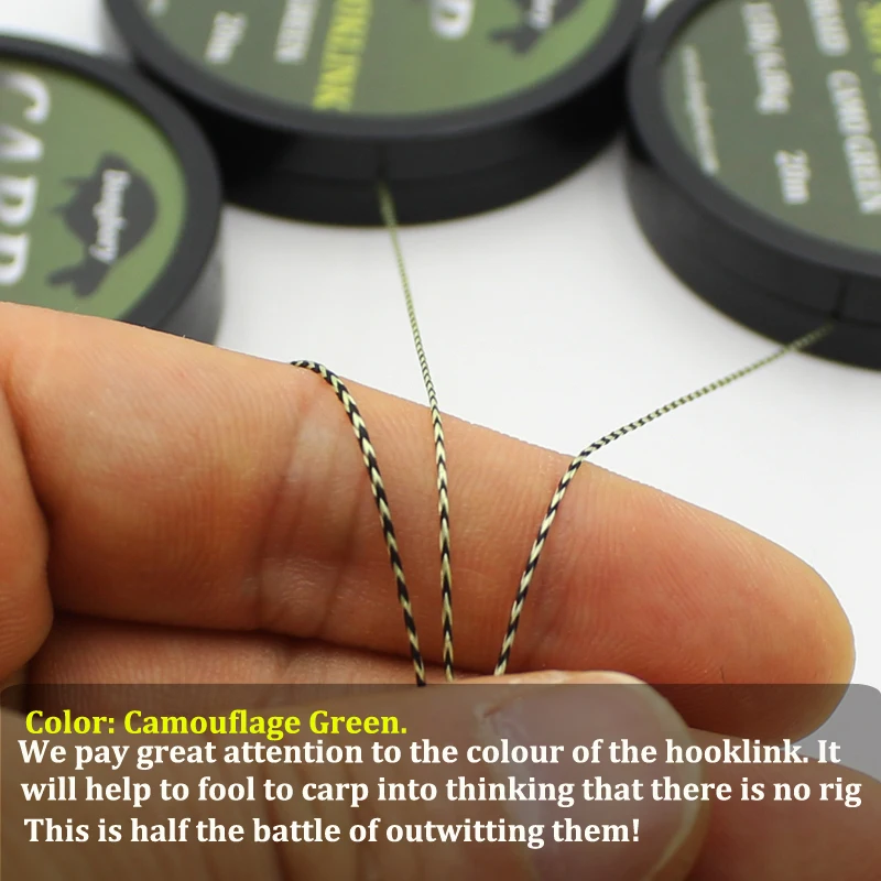 20m Soft Carp Hooklink Uncoated Braid Line for Hair Rig 15IB 25IB 35IB Carp Coarse Fishing Line