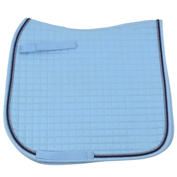 Professional Equestrian Factory Supply Light Blue Custom Logo Cotton English Horse Riding Dressage Saddle Pads