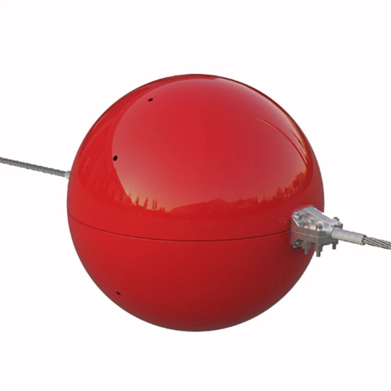 Solid fiberglass warning sphere customize diameter 600mm red color for 33kv transmission line