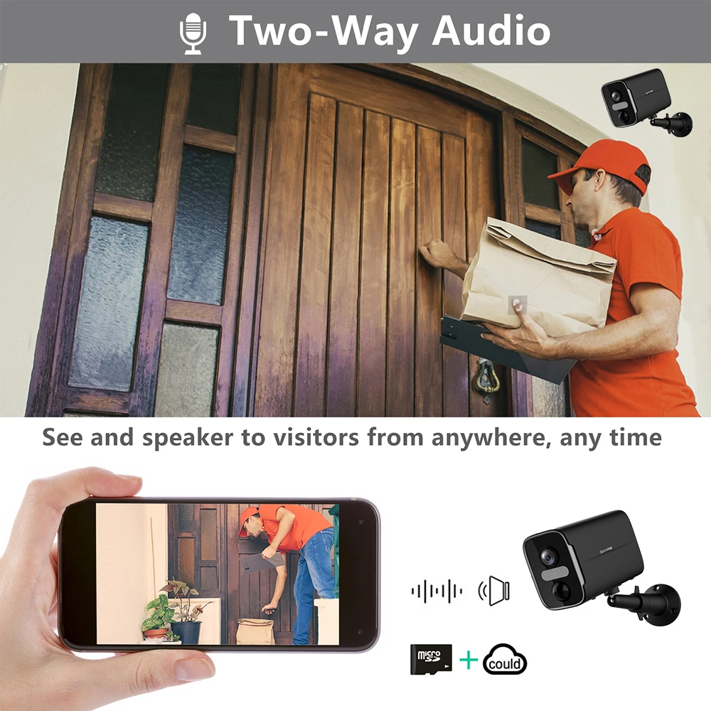 Lclctek Новый беспроводной с батарейным питанием ip-камера безопасности 1080P полноцветный светодиодный прожектор камера Wi-Fi IP66 камеры наружного