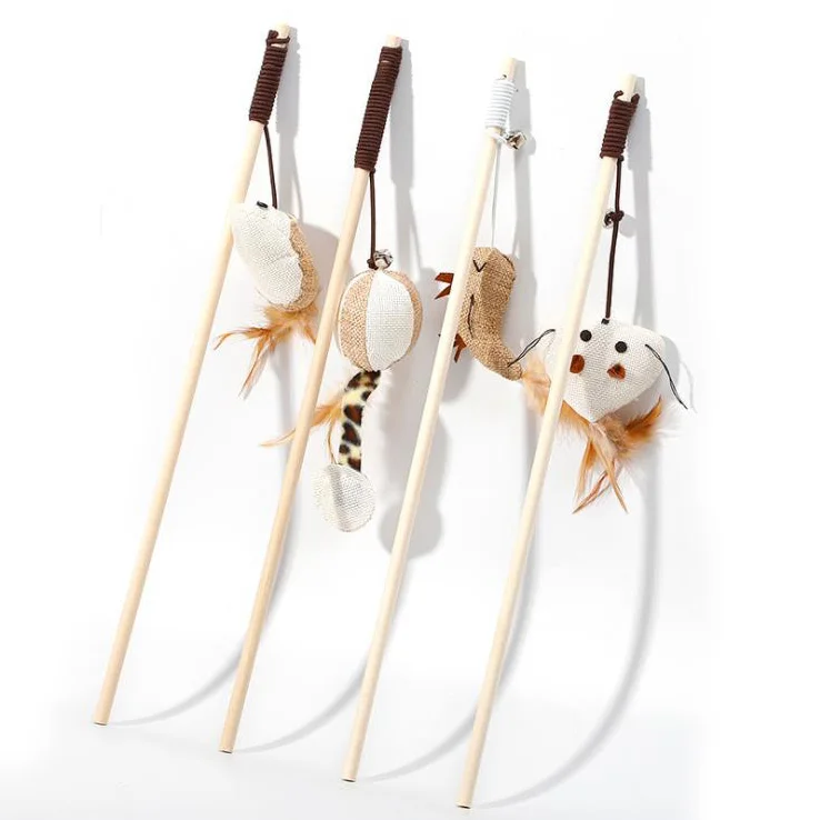 Cute cat teaser cat wand,Fishing Pole for Cats cat fishing Catnip cat toy wooded pole for cat,catnip toys