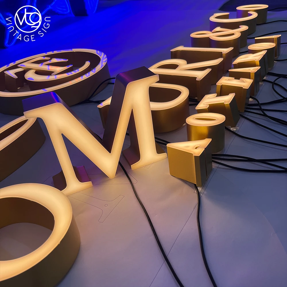 Store Sign Bright Round Advertising Light 3d Acrylic Letters Supplie Front Lit Led Lights Outdoor With High Quality
