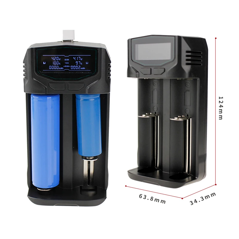 18650 charger with LCD display lithium battery charger for 18650 21700 26650 AA AAA NIMH battery charger test capacity