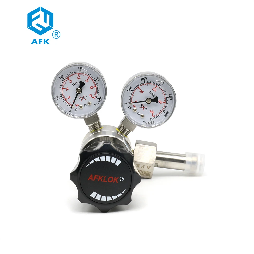 1/2in female ss316 Helium CGA540 cylinder connector double gauges pressure regulation valve with air Pressure regulator
