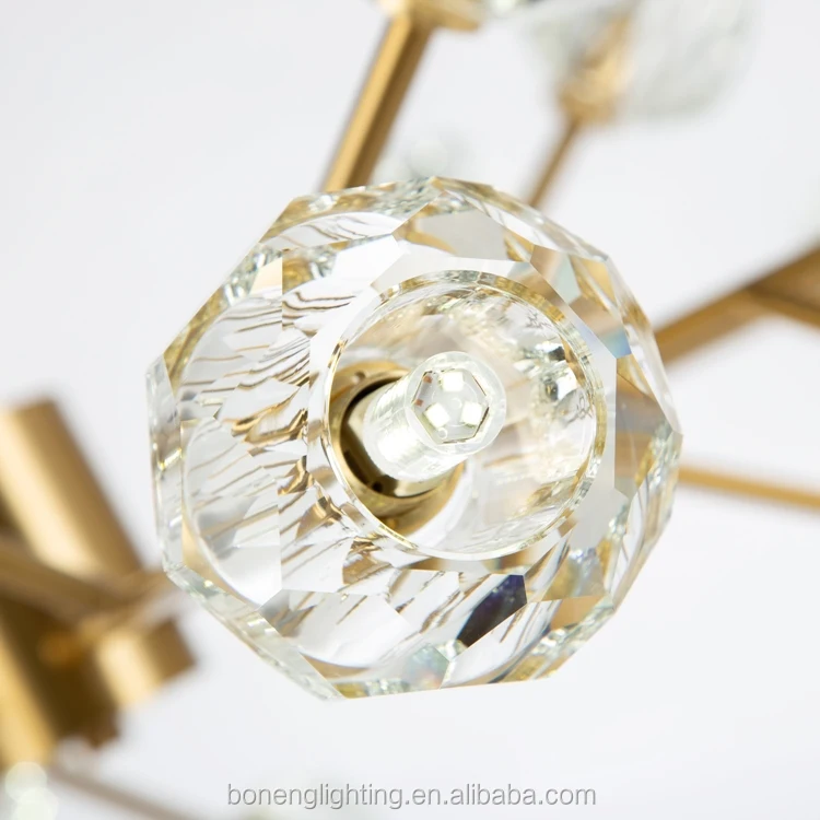 Wholesale selling living room Iron northern modern crystal ball led pendant light chandelier for home