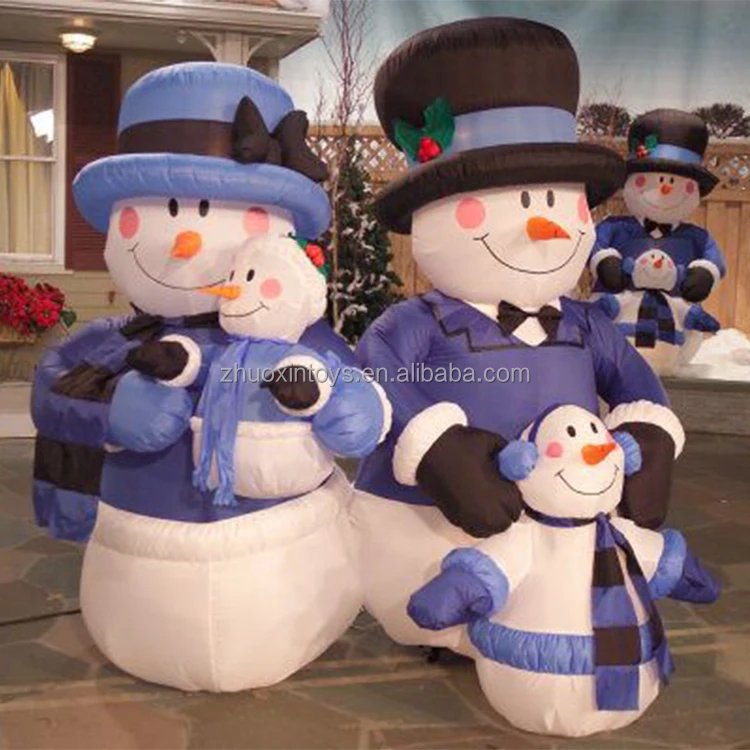 Cute Giant Christmas Inflatable Snowman Family Holiday Lawn Decorations