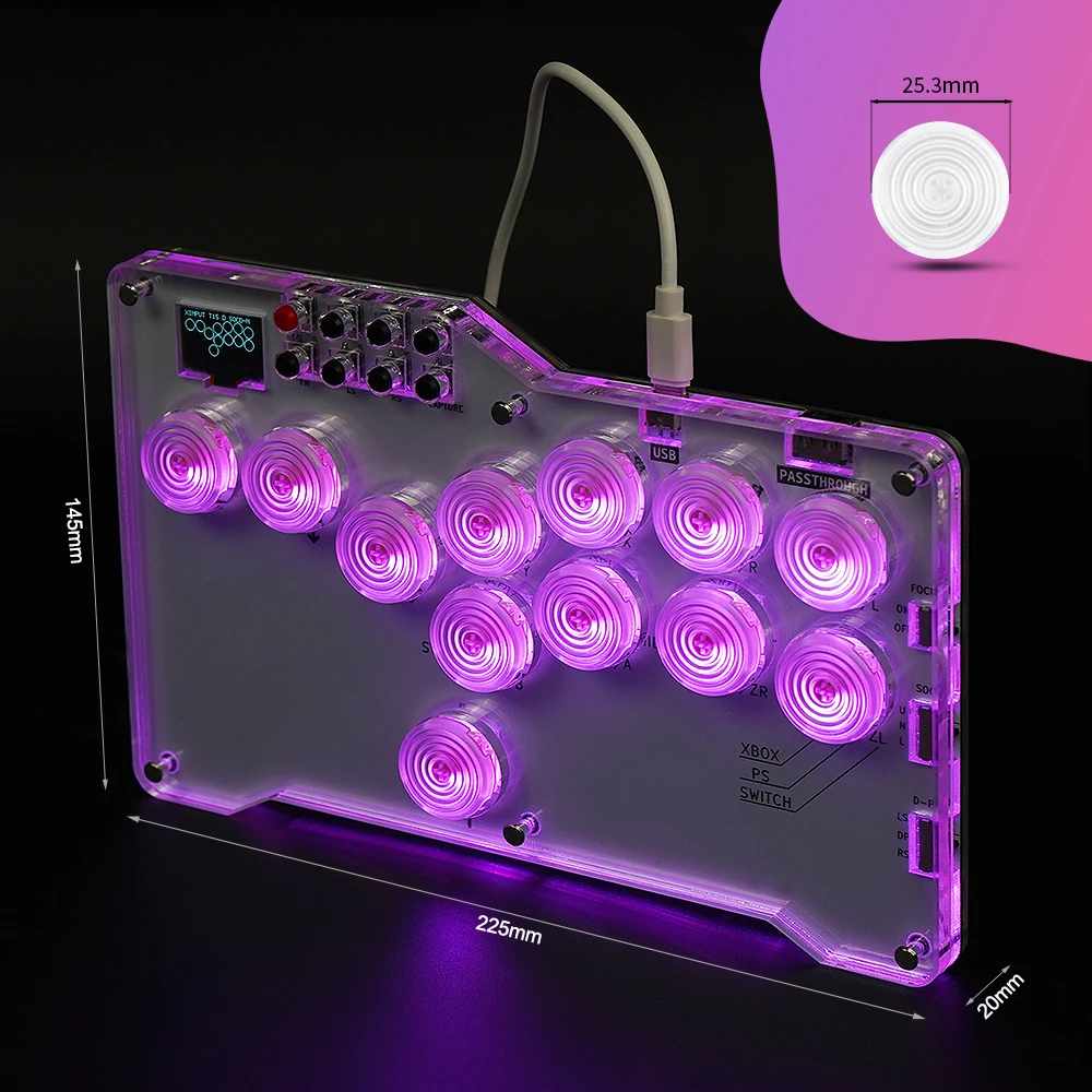 Flatbox Gamepad Pro Hitbox Arcade Stick For P5 Fighting Games Hot SWAP Cherry Switch Leverless Controller For PS4/PS3/NS/PC