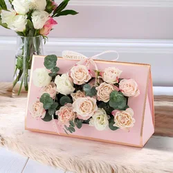 kraft paper folding hollow-out flower box Hand case card paper Floral packing boxes