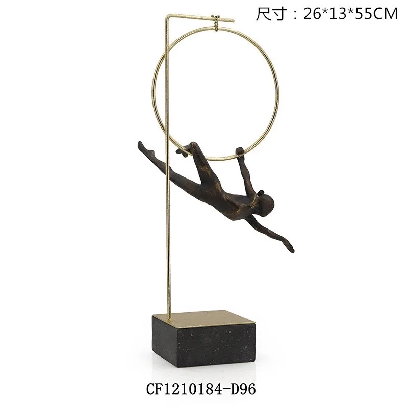 Resin gymnast ornaments art desktop modern home decoration