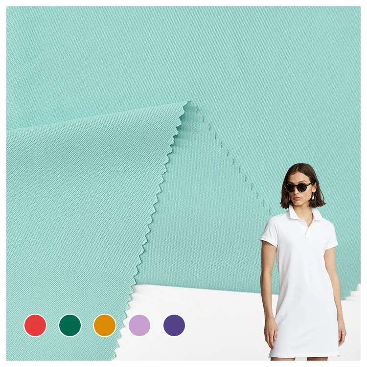 New Style Solid Knitted Dryfit Sports PQ Fabric, Good Price 93% Mint 7% Spandex Polo Pique Fabric For Sale/