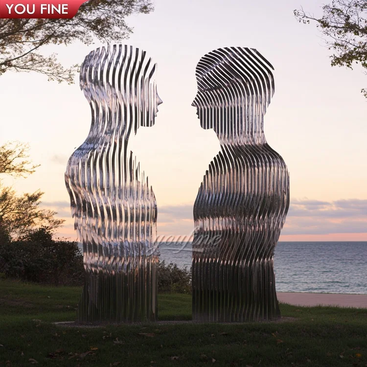 Modern Metal Art Statue Disappear Steel Sculpture Abstract For Outdoor