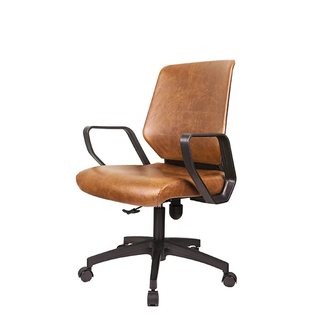 
 Лидер продаж, кресло из коричневой кожи, роскошное кожаное кресло руководителя без подлокотников, офисное кресло  