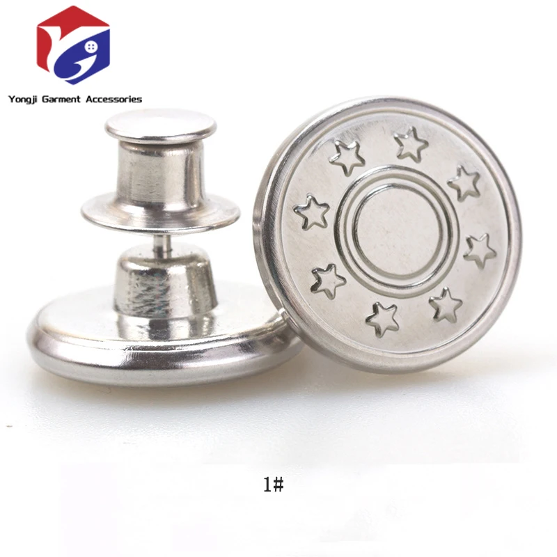 Button Pins for Jeans Pants No Sew Perfect Fit Jean Button Tightener Replacement Adjustable Reusable Metal Clips Snap Tack