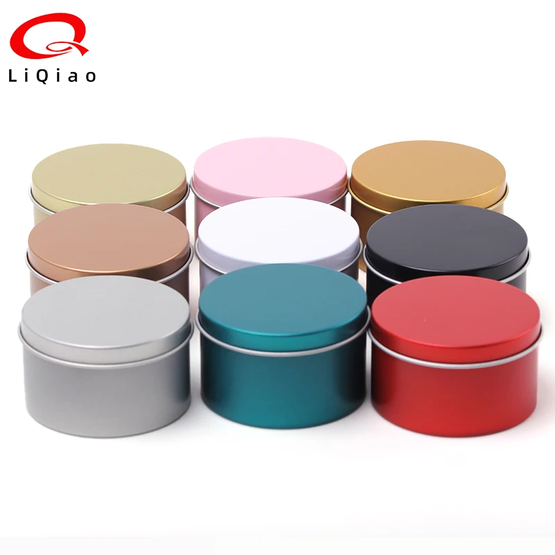 Wholesale Tea Packaging Gold Tin Can Gift 2OZ 4OZ Tinplate Round Tin Box Candy Candle Metal Can