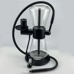 In Stock best selling new Gravity Glass Hookah Single Tube Glass metal Aluminum 360 black anti triangle  Gravity Shisha Hookah