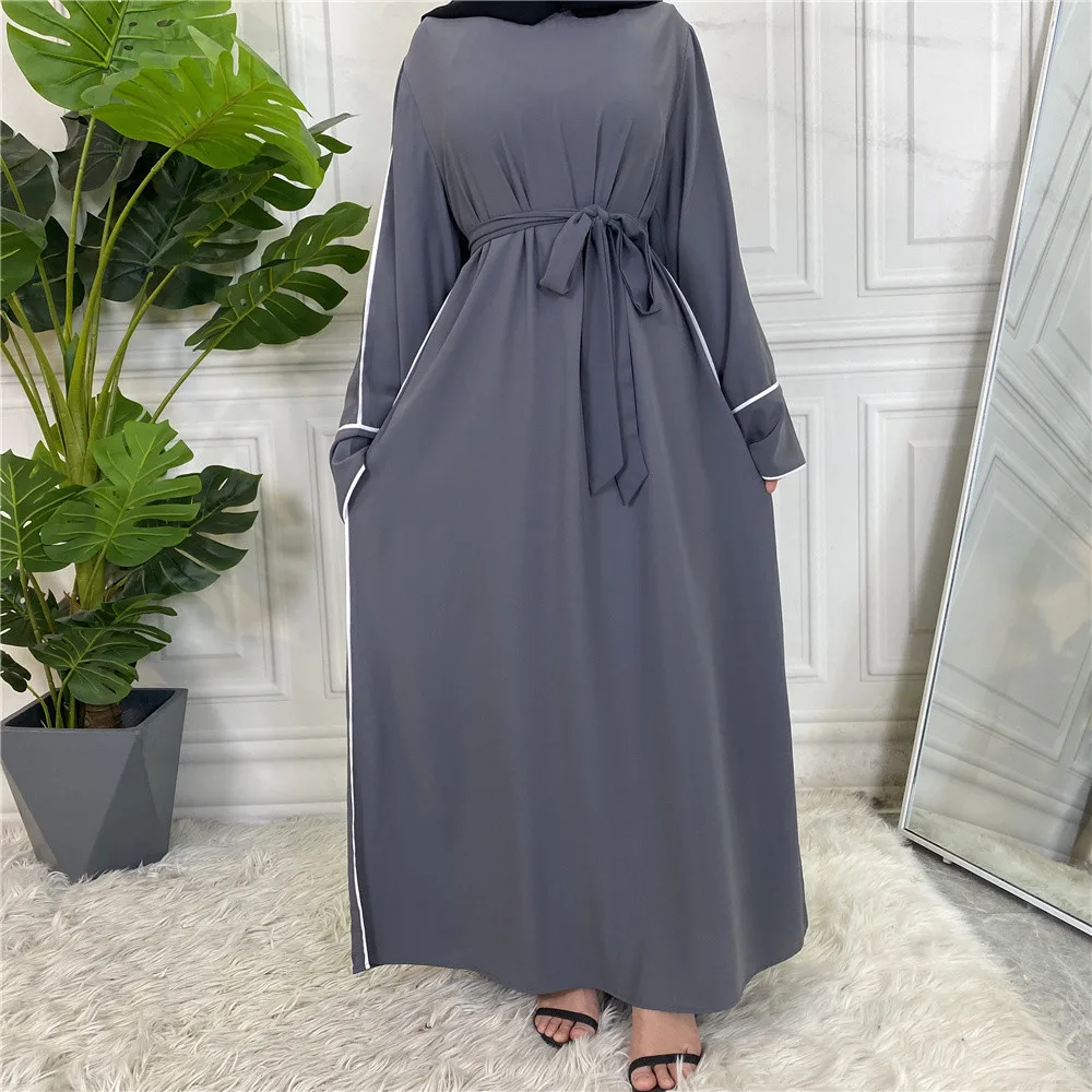 Yibaoli Manufacturer Wholesale Muslim Plain 5 Colors Black Nida Fabric Abaya Dubai 2024