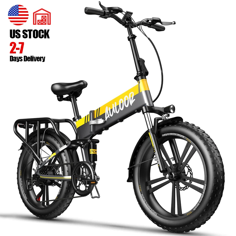 ZHENGBU OEM ODM US Stock 750w Powerful 20 Inch LG 48V 12.8AH Lithium Folding Mountain Ebike Electric Fat Tire Bike Bicycle