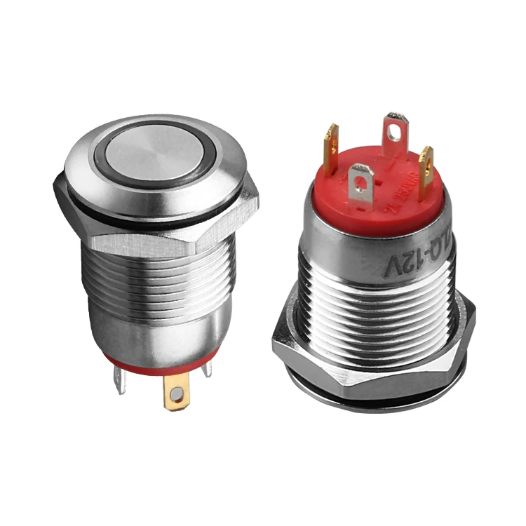 ZLQ12mm Round Head Waterproof Momentary Super Mini Metal Push Button Switch