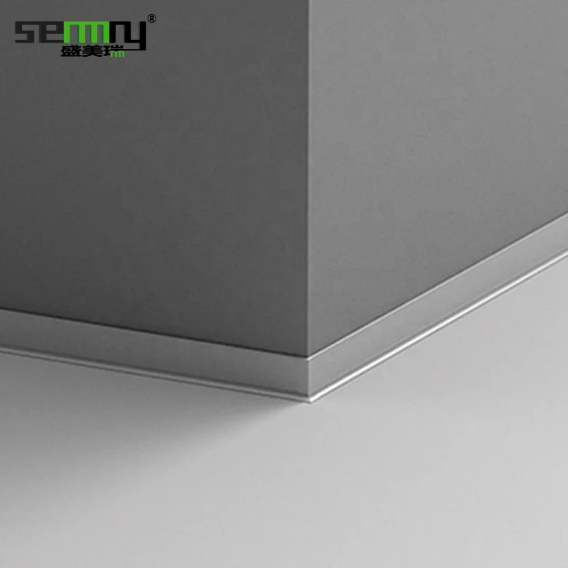 Skirting Board Brushed Aluminium Alloy Baseboard Wall Flooring Aluminum Alloy Free Sample Hot Waterproof 2.5m/pc ISO9001 T/T 30%