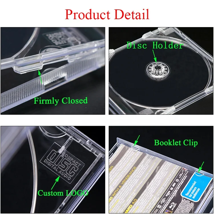 Super Clear CD Digi Tray Wholesale Plastic Storage Packaging DVD CD Packaging Box CD Jewel Case