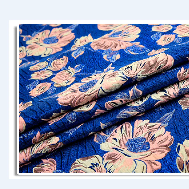 Тяжелая жаккардовая ткань с вышивкой для платья, модная жаккардовая ткань с 3D рисунком, жаккардовая ткань