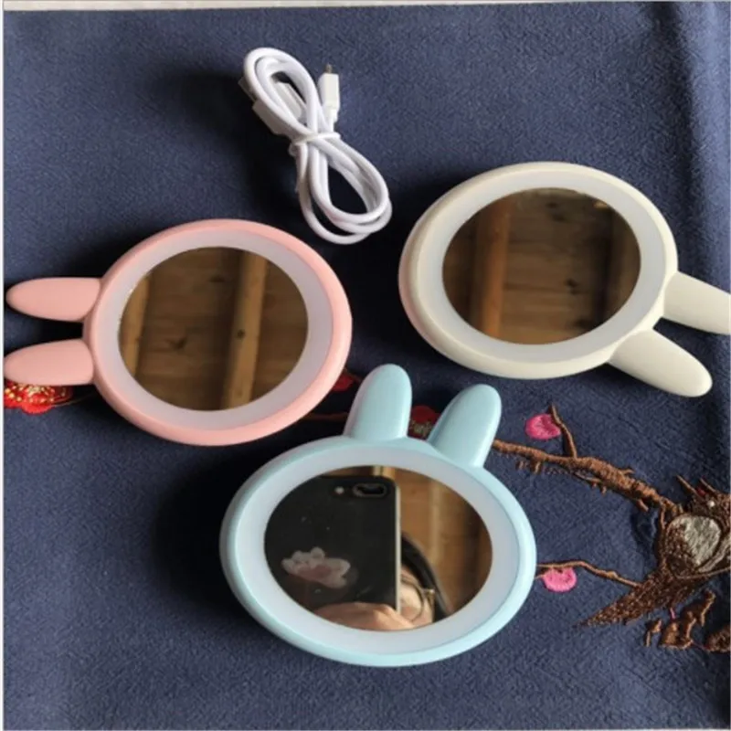  Горячая Распродажа пластиковое карманное светодиодное зеркало с USB