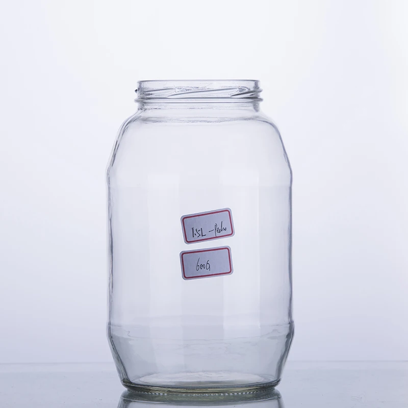 1500 ml Reusable Large High Quality Metal Twist off Cover Pantry Glass Canister Spicy Sauce Barrel Jars for Sale