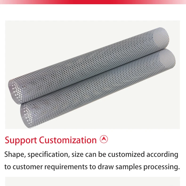 100 150 Micron 0.5 1 2 3Mm Hole Ss Perforated 304 Stainless Steel Round Cylinder Perforated Filter Tubes