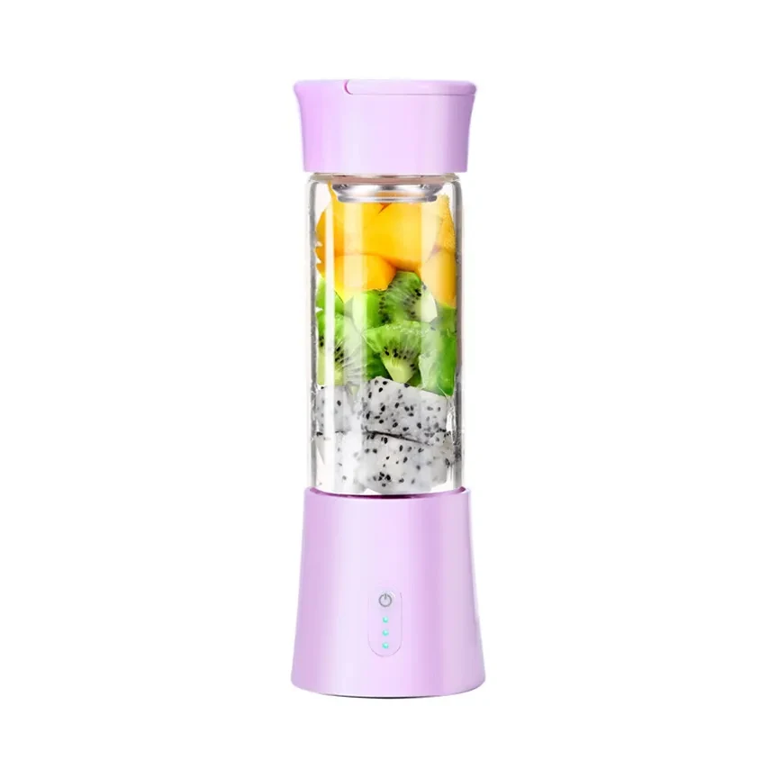 wholesale 380ML mixeur filtro licuadora Mini Home borosilicate 6 Blades LOW NOISE Usb Rechargeable portable mixer Juicer Blender