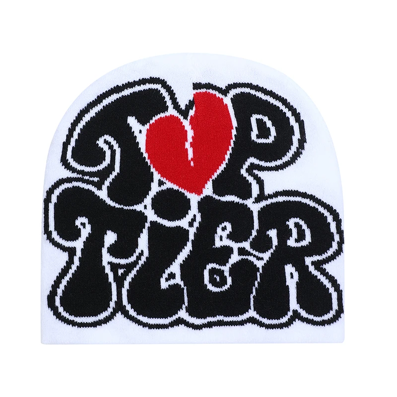 custom winter knitted hat logo printed jacquard beanies