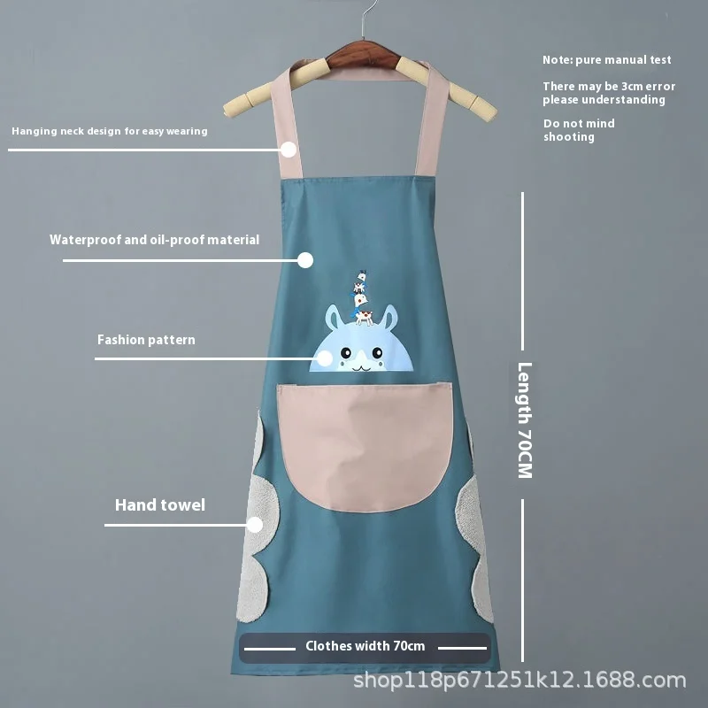 Kitchen Salon PVC Halter Apron Waterproof Thickened Oil-Proof Work Clothes Factory Batch Hit Style Adult Home Summer Cleaning