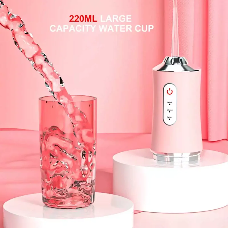 OEM Portable Waterproof Teeth Clean USB Cordless Dental Care 4 Nozzles Water Pick