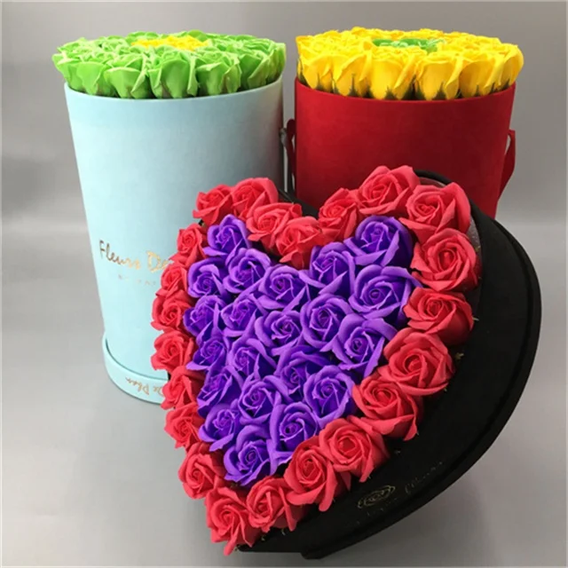 Luxury round tube velvet flower box for flower packaging box with custom logo