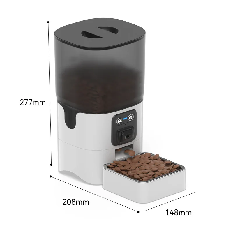 6L Wifi App Smart Automatic Pet Cat Food Dispenser with Slow Feeding Mode Pet Dry Food Feeder with Timer and Camera