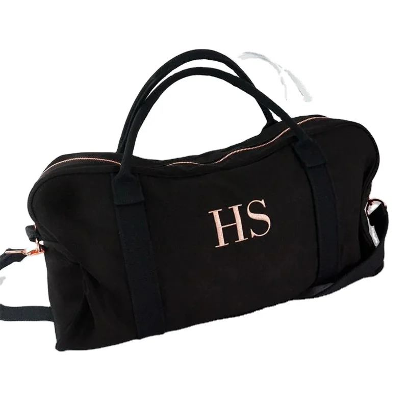 Wholesale Custom Bridesmaid Duffle Bag Overnight Cotton Canvas Women Travel Bags Weekend