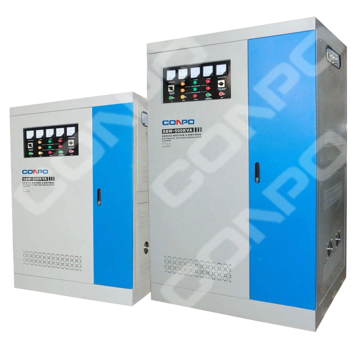 Estabilizador de voltaje 3fase SBW-30/50/100/150/200/300/400/500/600KVA Estabilizador 380/400/415V