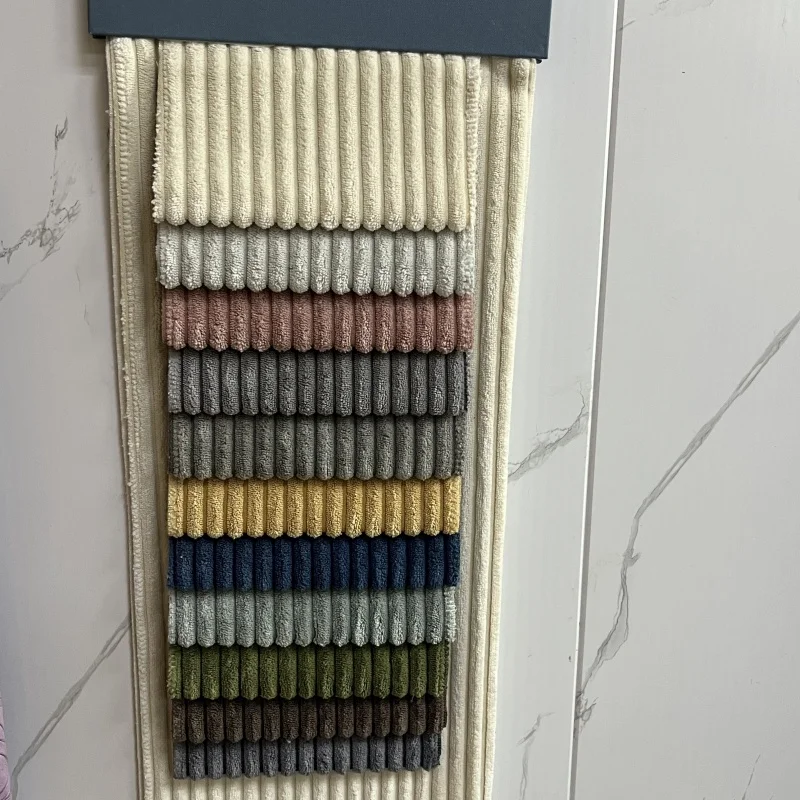 wholesale 6 wales upholstery corduroy stripe velvet fabric for sofa