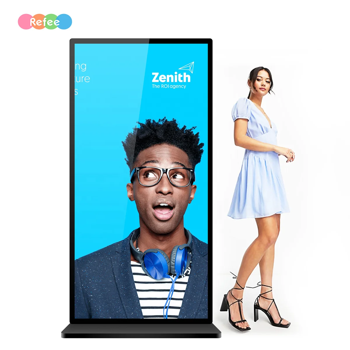 Ультратонкий цифровой полноразмерный сенсорный экран 4K напольное рекламное игровое оборудование вертикальный ЖК-дисплей домашний Тотем