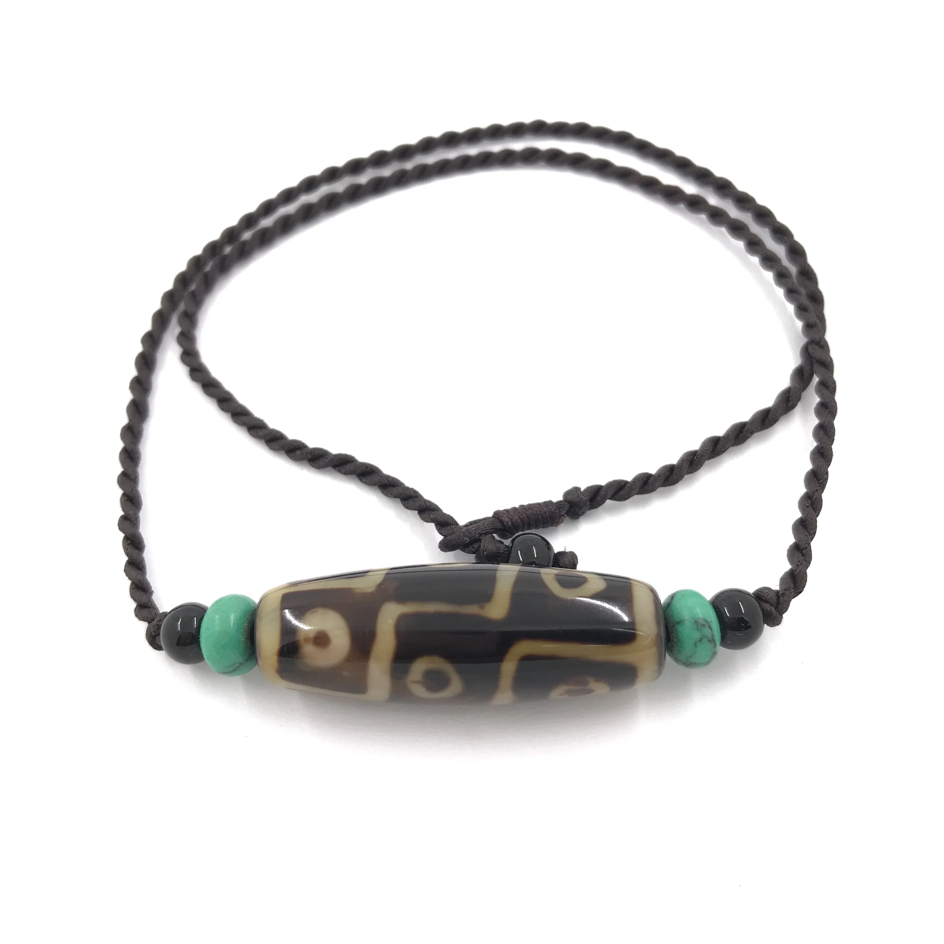 New Arrival Natural Dzi Beads Pendant Necklace, Tibet Column Agate Bead Necklace