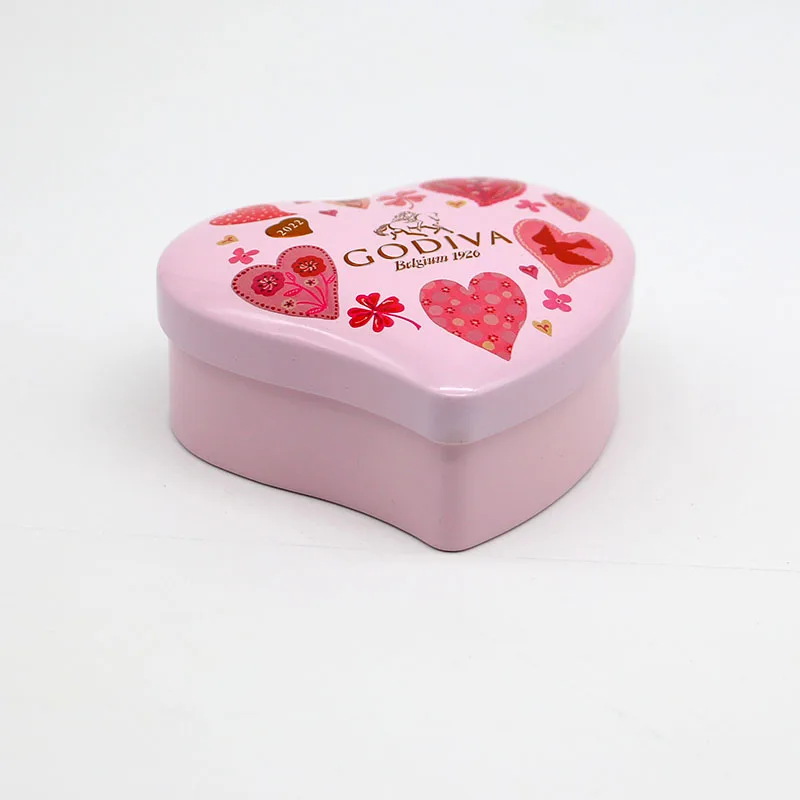High Quality Heart-Shaped Tinplate Metal Jars Tin Food Tea Cake & Jewelry Packaging Low Price Christmas Cookie & Chocolate Can