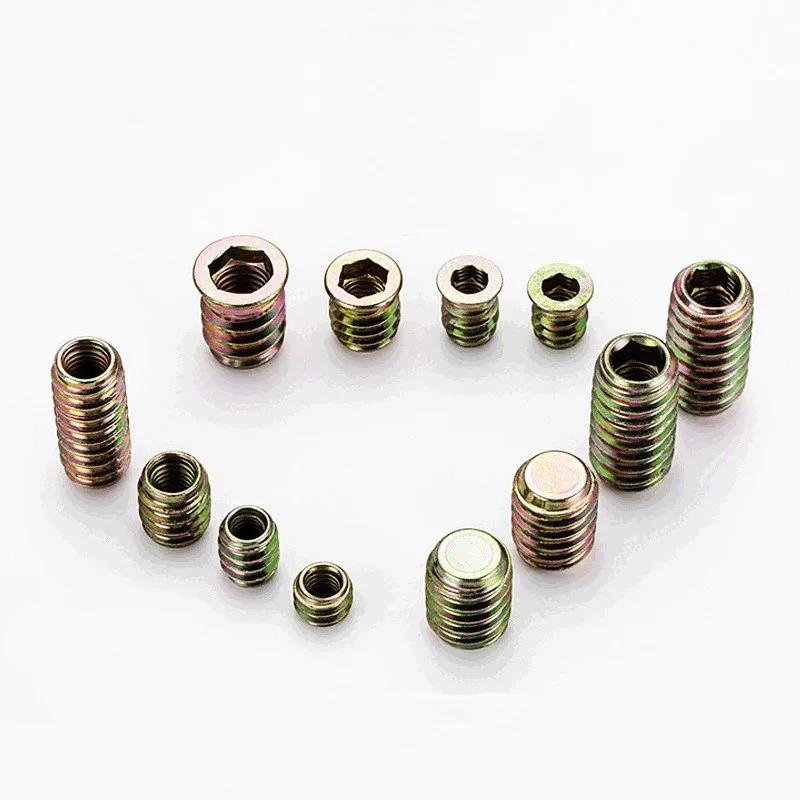 M3-M10 1/4 5/16 3/8 Galvanized Threaded Steel Furniture Wood Insert Nuts
