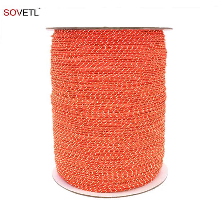 2mm 2.5mm 3mm 4mm Nylon Reflective Rope High Strength Cord Durable Colorful Braided Nylon Rope for tent Safety Camping