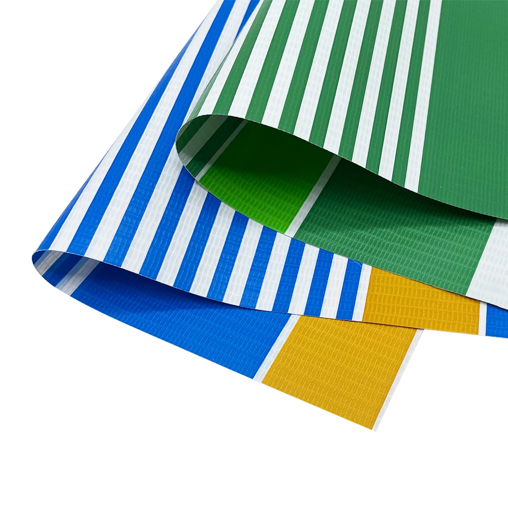 Colorful Stripes Polyester fabric pvc striped Tarpaulin