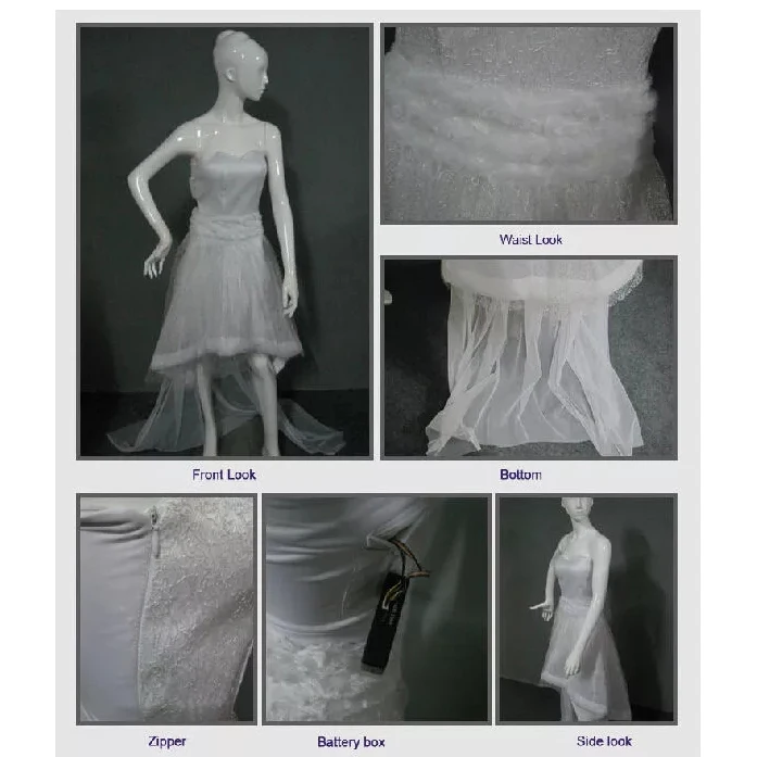
Popular ball gown fiber optic led light mini evening dress 